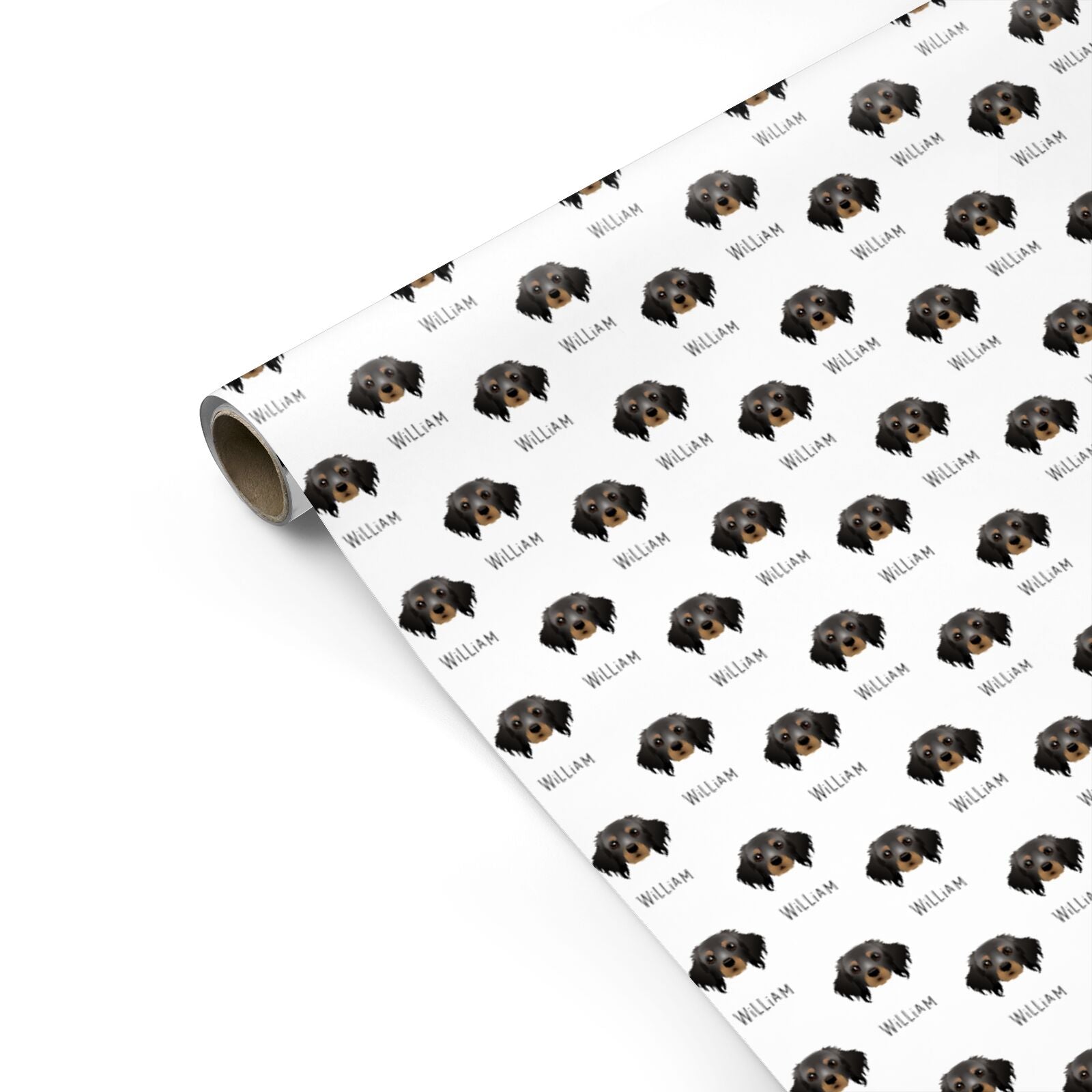 Cavapom Icon with Name Personalised Gift Wrap