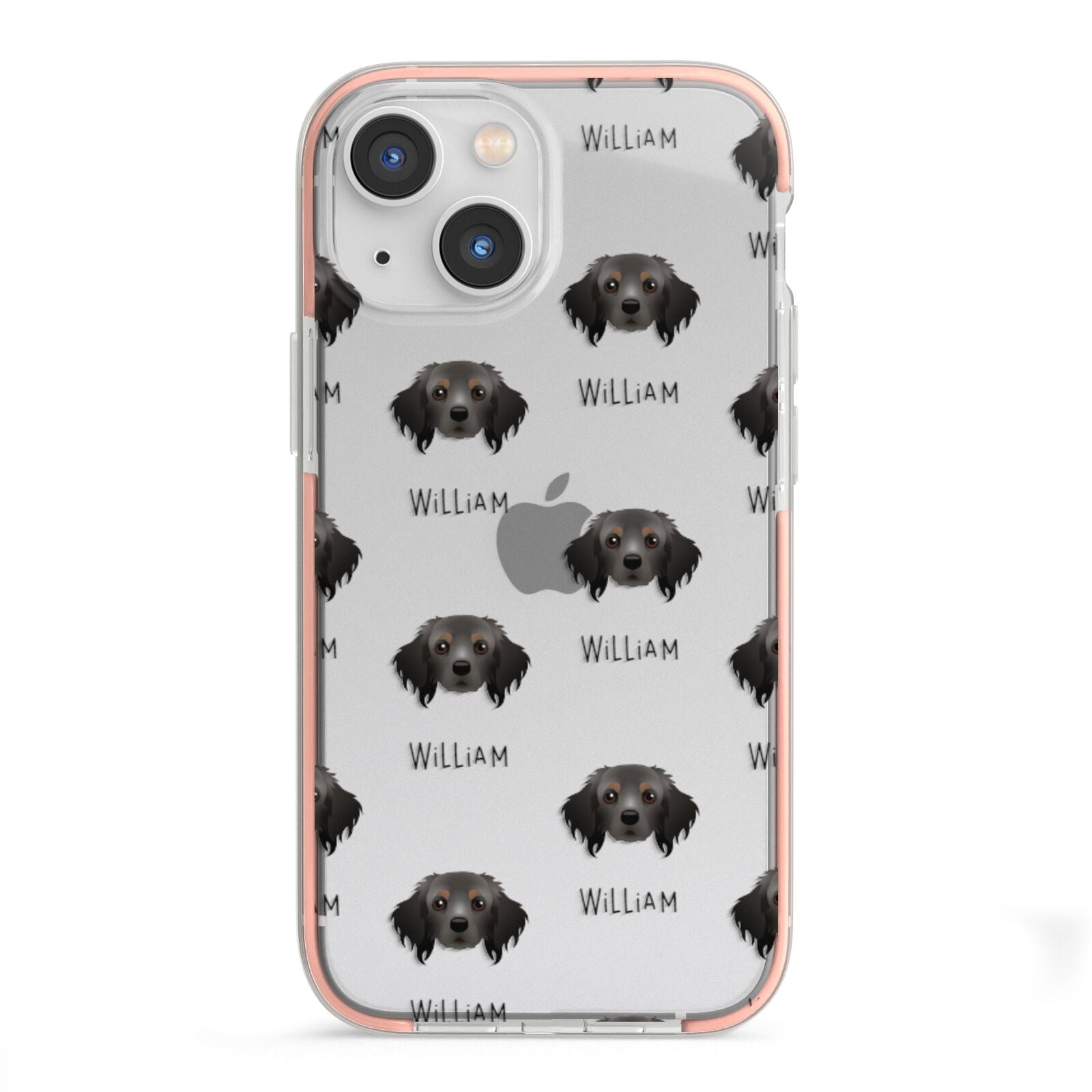 Cavapom Icon with Name iPhone 13 Mini TPU Impact Case with Pink Edges