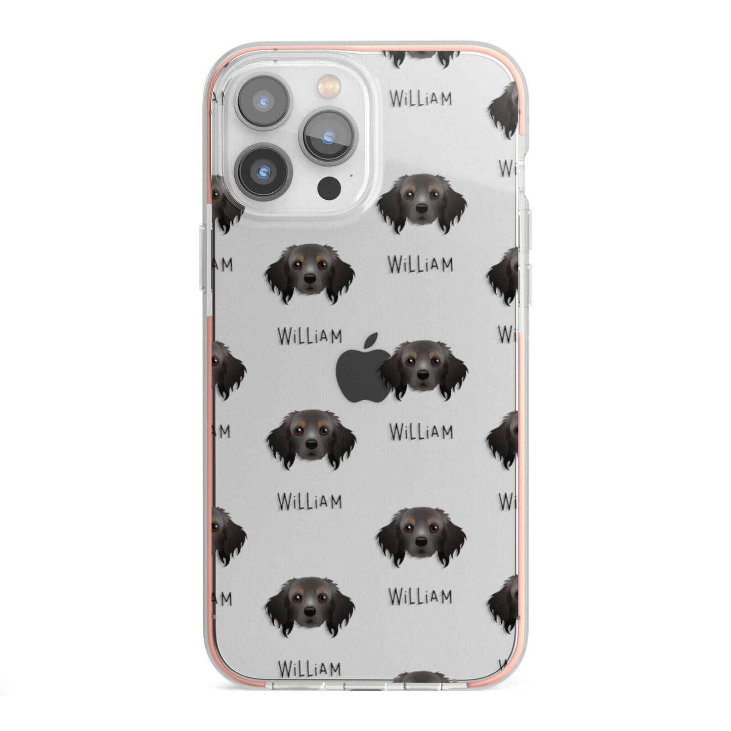 Cavapom Icon with Name iPhone 13 Pro Max TPU Impact Case with Pink Edges
