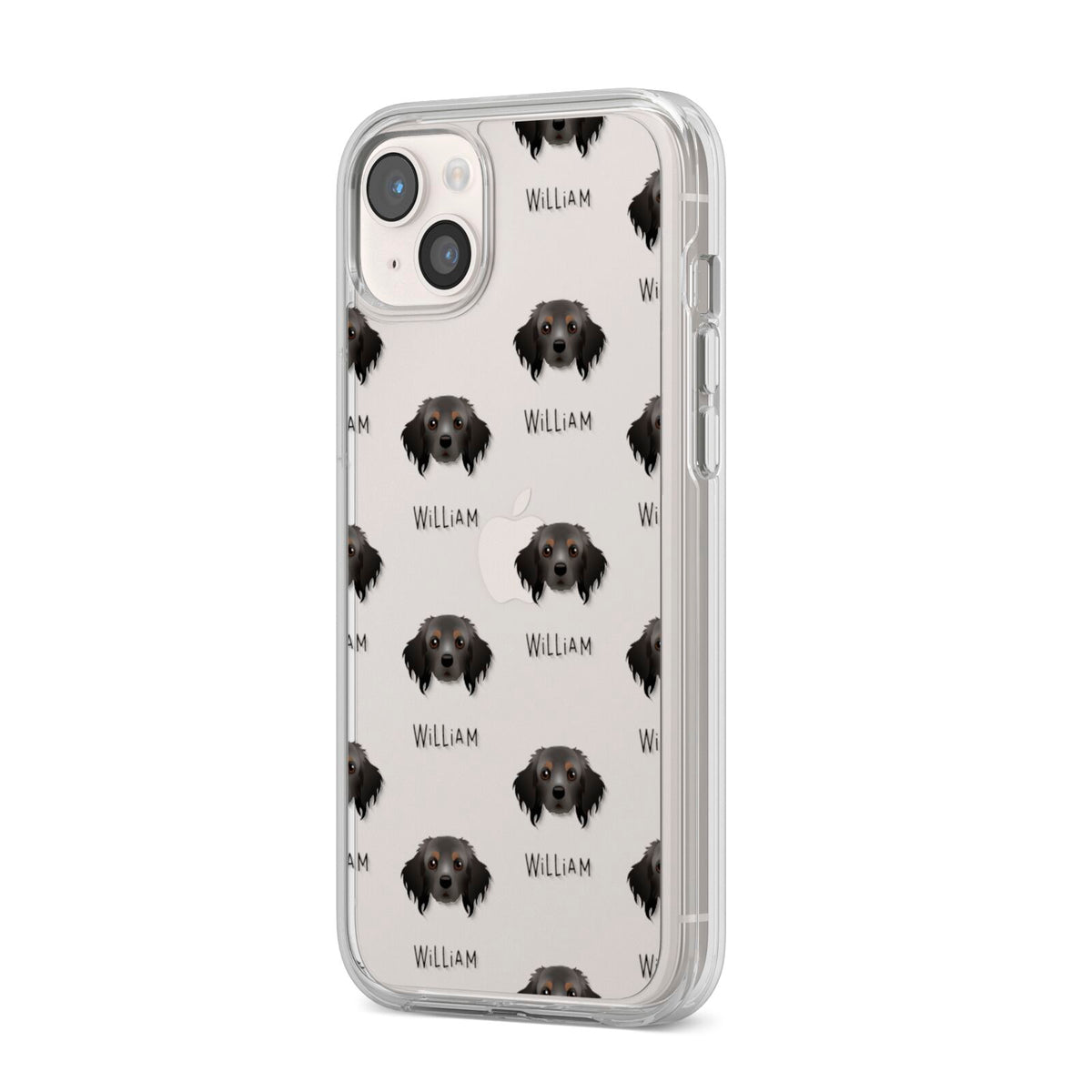 Cavapom Icon with Name iPhone 14 Plus Clear Tough Case Starlight Angled Image