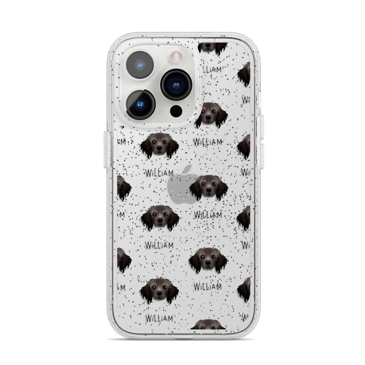 Cavapom Icon with Name iPhone 14 Pro Glitter Tough Case Silver
