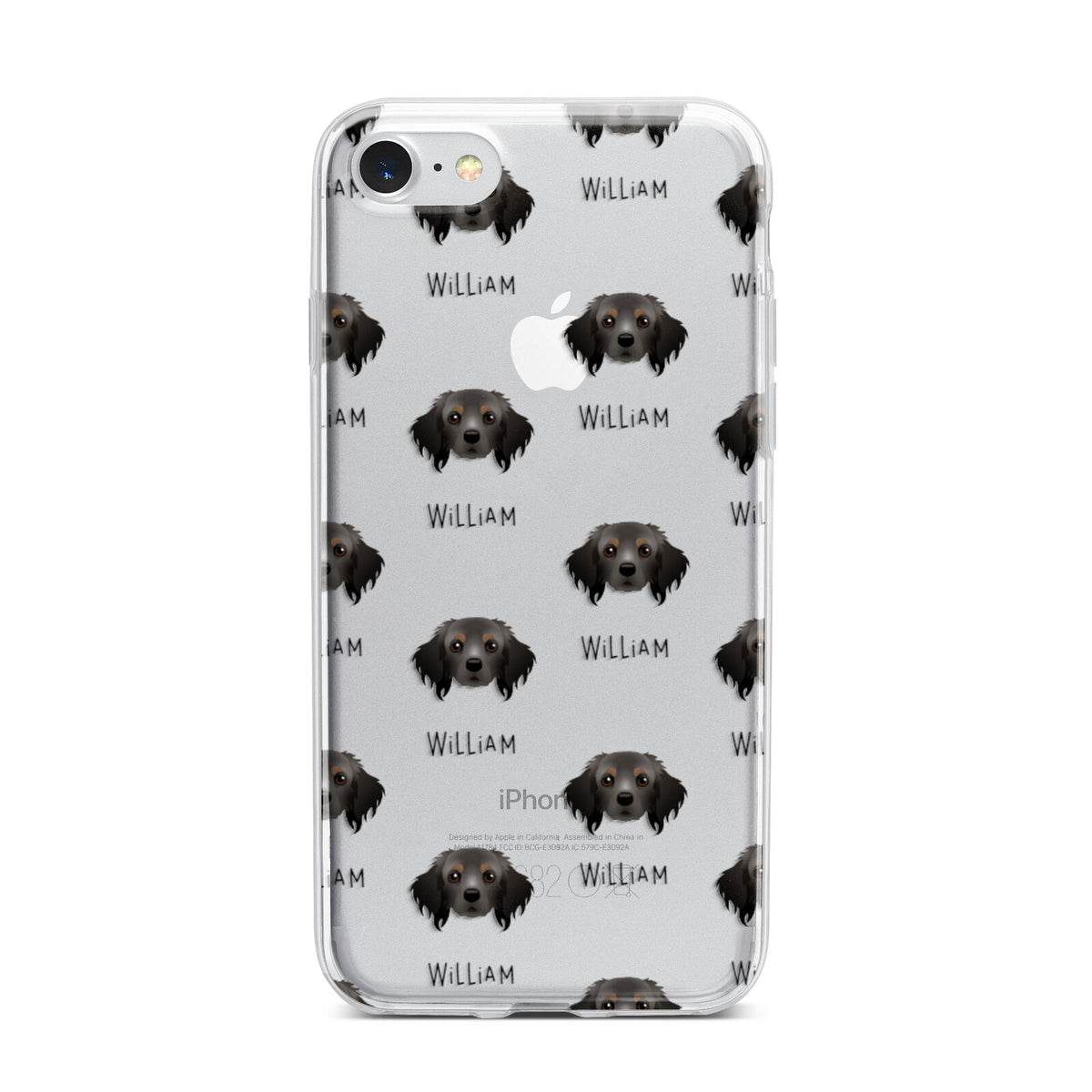 Cavapom Icon with Name iPhone 7 Bumper Case on Silver iPhone