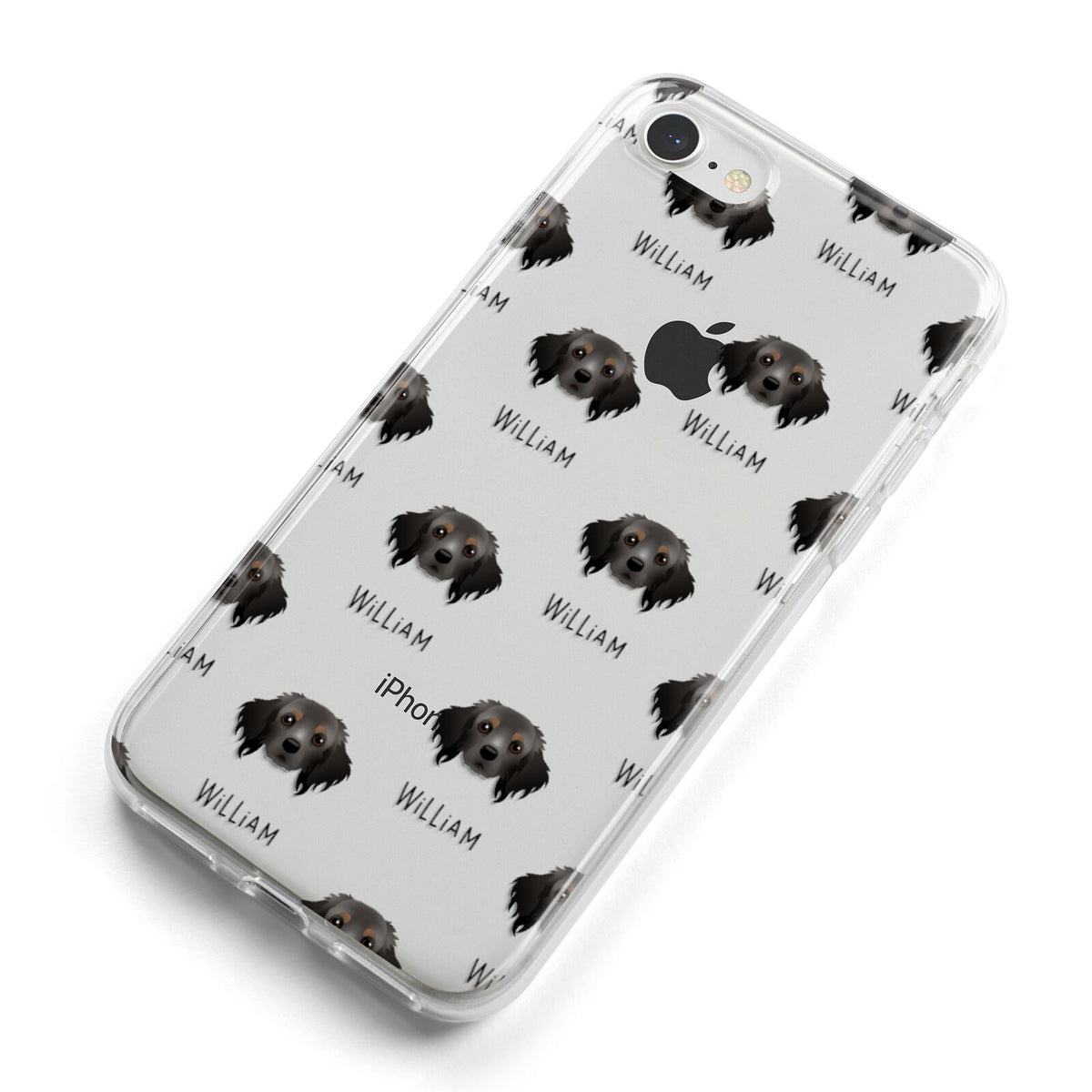 Cavapom Icon with Name iPhone 8 Bumper Case on Silver iPhone Alternative Image