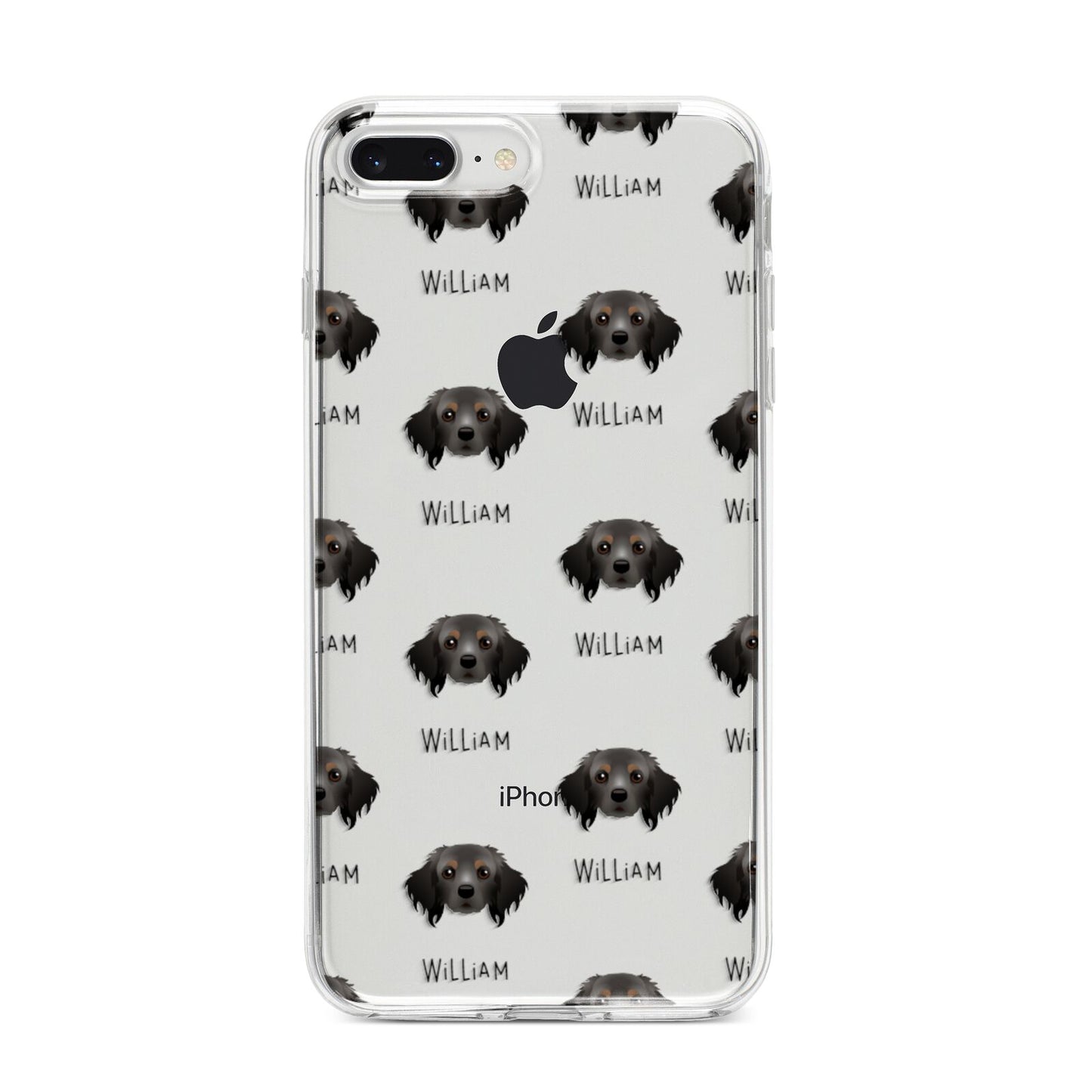 Cavapom Icon with Name iPhone 8 Plus Bumper Case on Silver iPhone