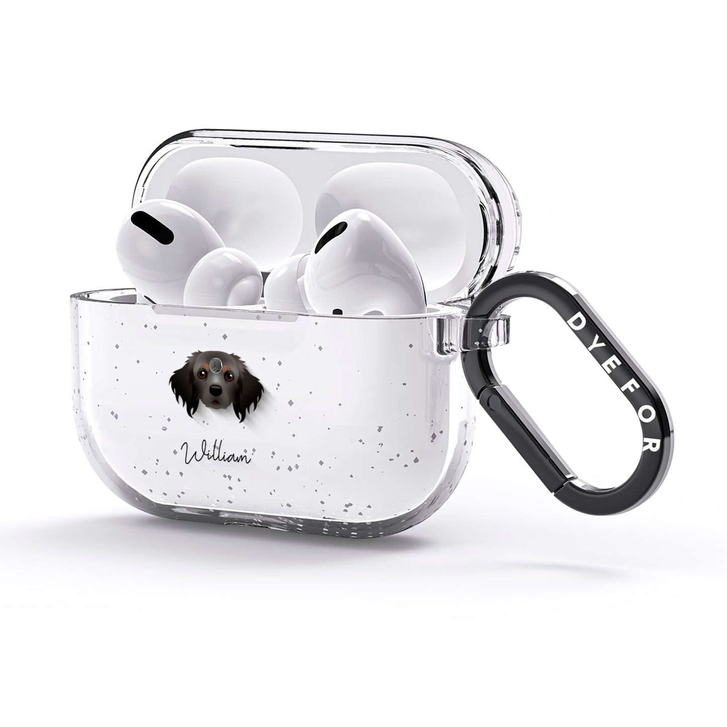 Cavapom Personalised AirPods Glitter Case 3rd Gen Side Image