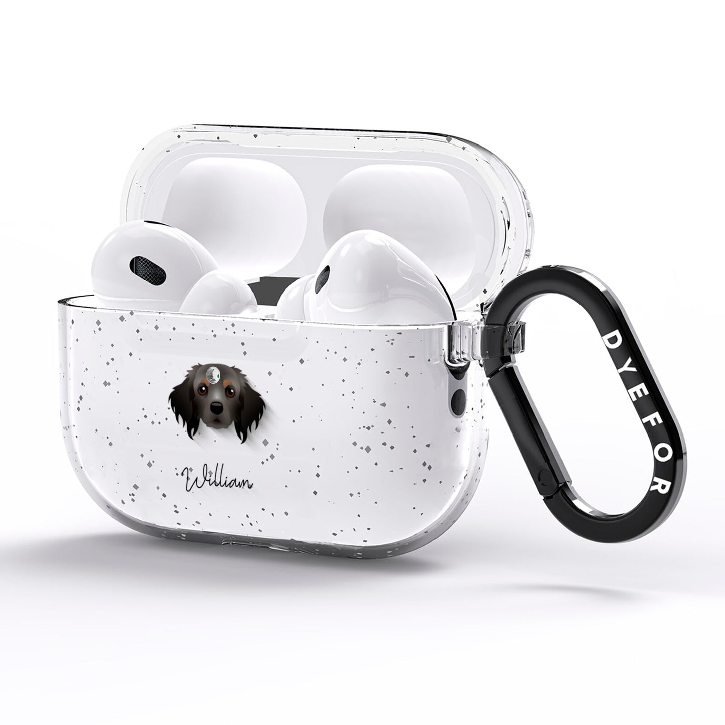 Cavapom Personalised AirPods Pro Glitter Case Side Image