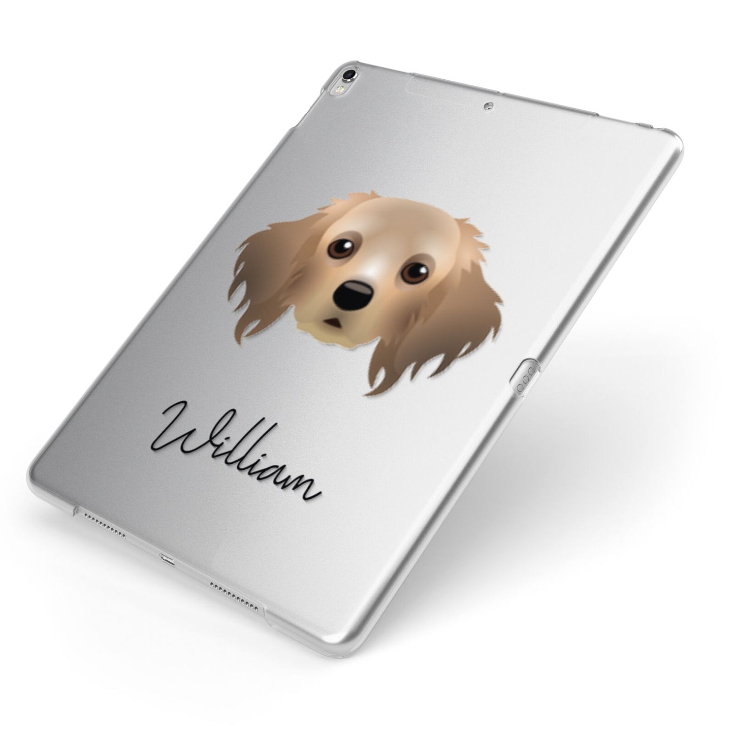 Cavapom Personalised Apple iPad Case on Silver iPad Side View