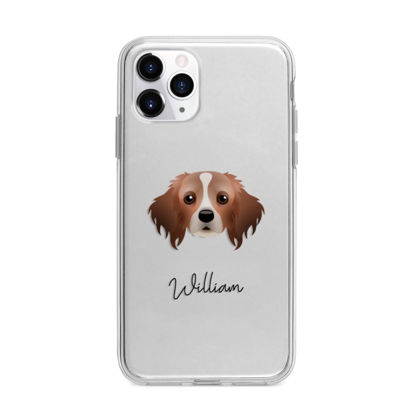 Cavapom Personalised Apple iPhone 11 Pro in Silver with Bumper Case