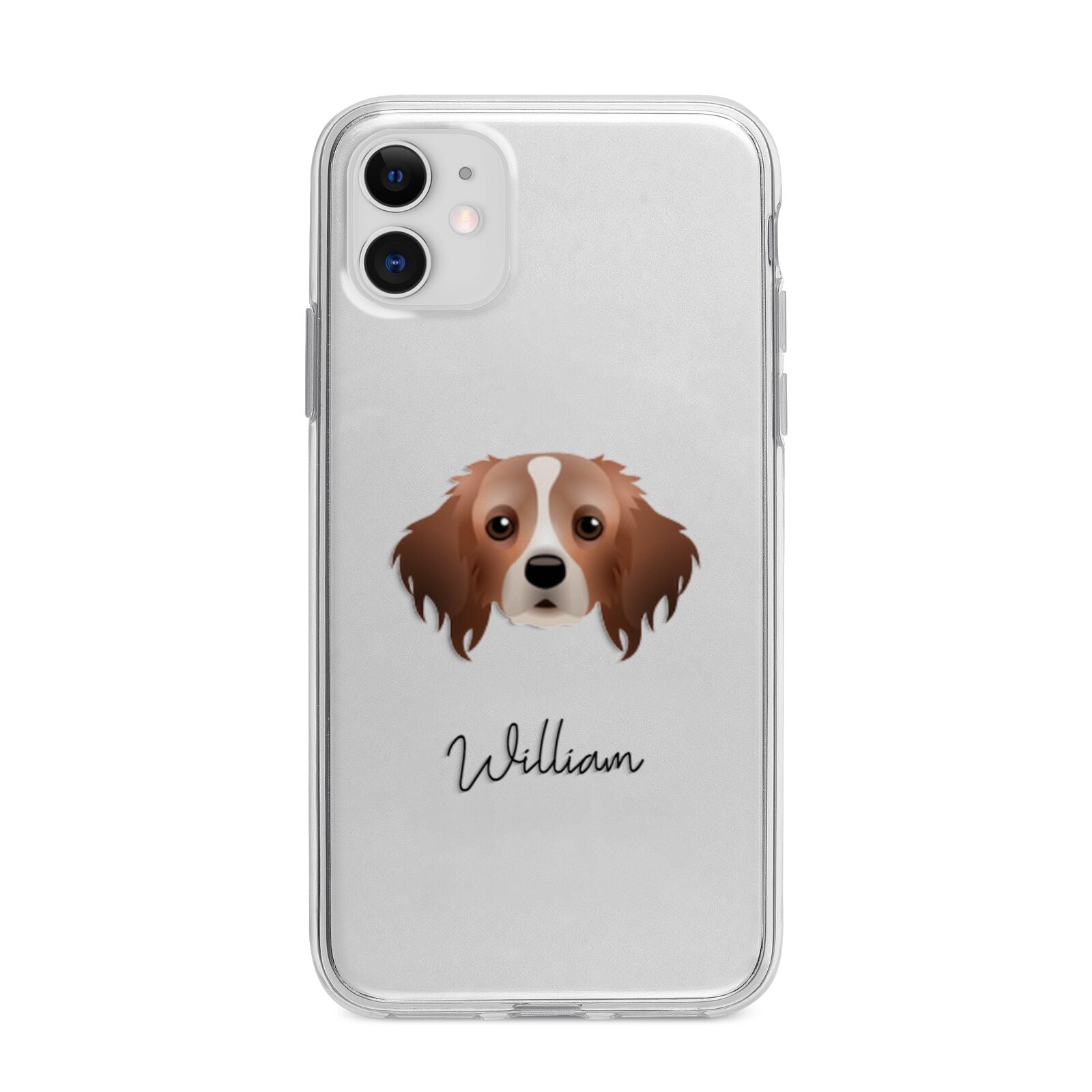Cavapom Personalised Apple iPhone 11 in White with Bumper Case