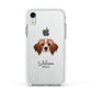 Cavapom Personalised Apple iPhone XR Impact Case White Edge on Silver Phone