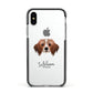 Cavapom Personalised Apple iPhone Xs Impact Case Black Edge on Silver Phone