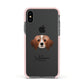 Cavapom Personalised Apple iPhone Xs Impact Case Pink Edge on Black Phone