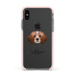 Cavapom Personalised Apple iPhone Xs Impact Case Pink Edge on Black Phone