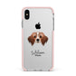 Cavapom Personalised Apple iPhone Xs Max Impact Case Pink Edge on Silver Phone