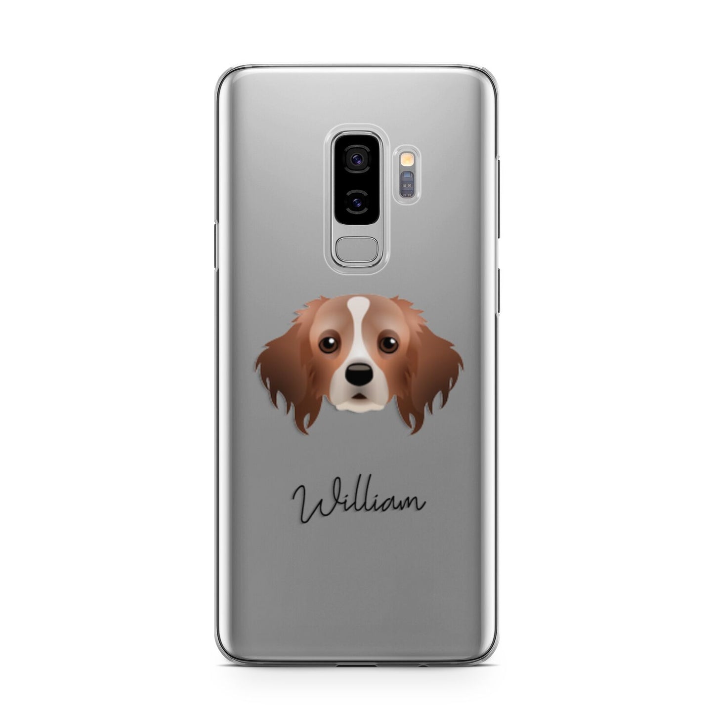 Cavapom Personalised Samsung Galaxy S9 Plus Case on Silver phone