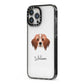 Cavapom Personalised iPhone 13 Pro Max Black Impact Case Side Angle on Silver phone