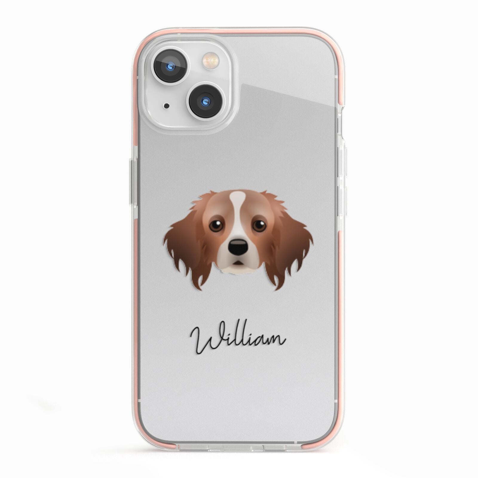 Cavapom Personalised iPhone 13 TPU Impact Case with Pink Edges