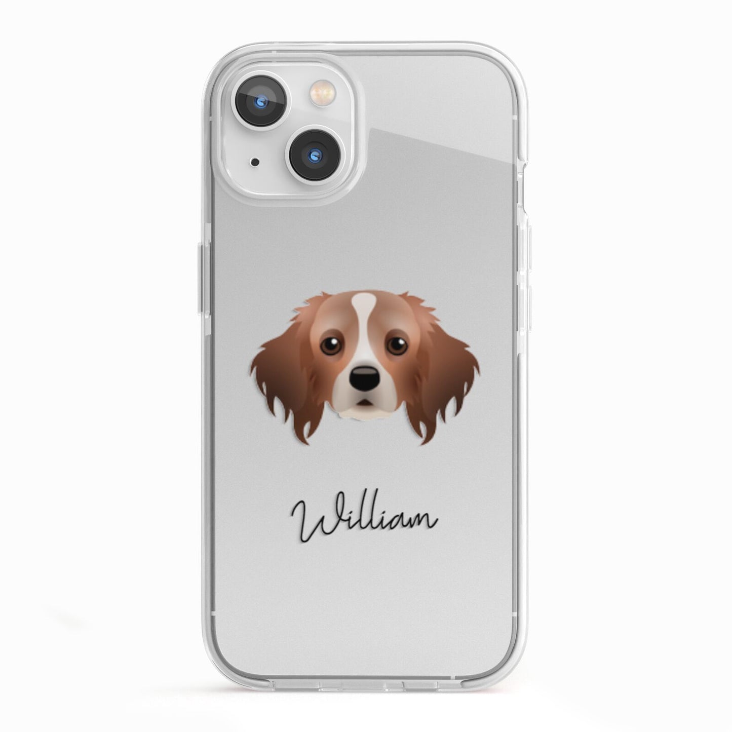 Cavapom Personalised iPhone 13 TPU Impact Case with White Edges