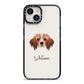 Cavapom Personalised iPhone 14 Black Impact Case on Silver phone