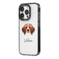 Cavapom Personalised iPhone 14 Pro Black Impact Case Side Angle on Silver phone