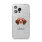 Cavapom Personalised iPhone 14 Pro Max Glitter Tough Case Silver