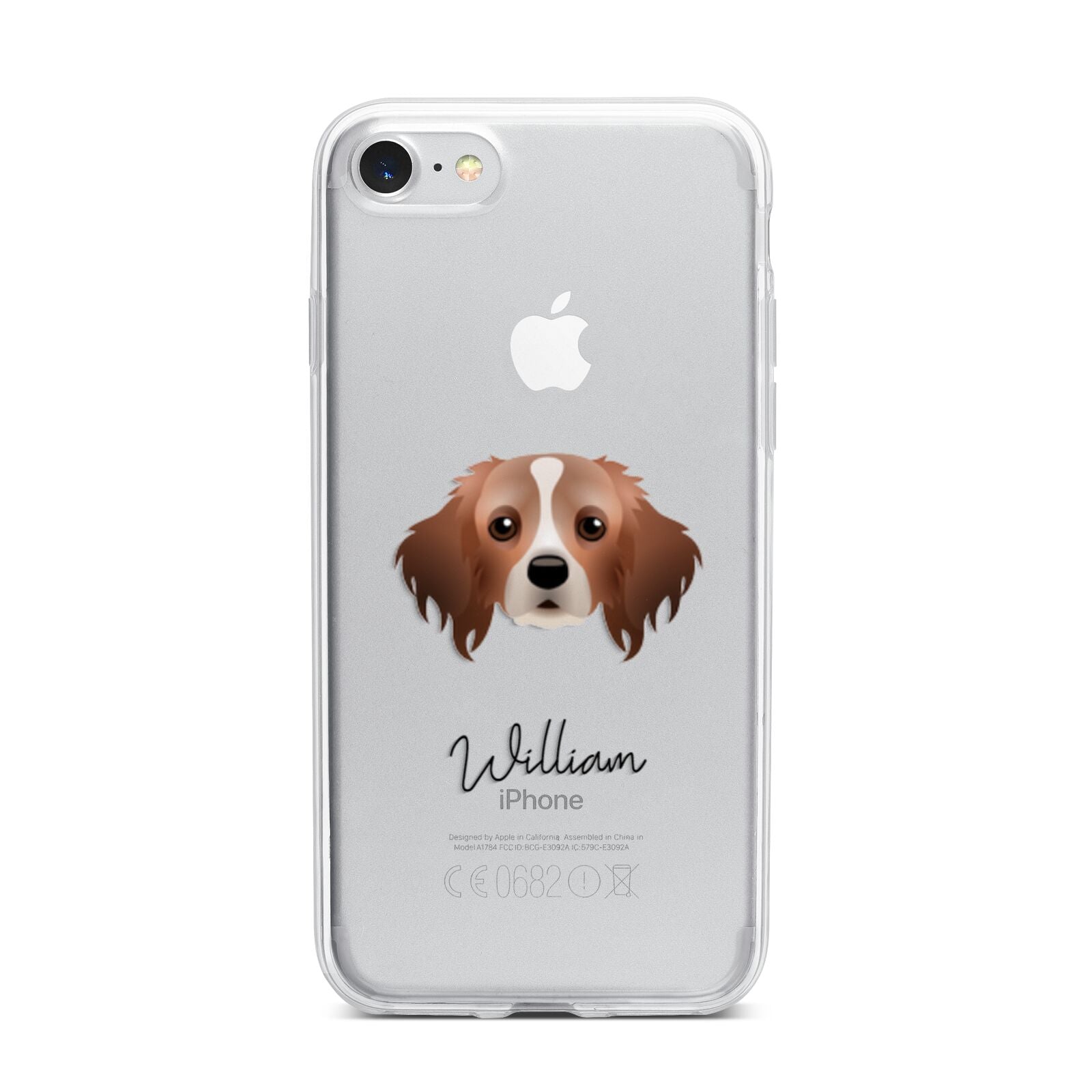 Cavapom Personalised iPhone 7 Bumper Case on Silver iPhone