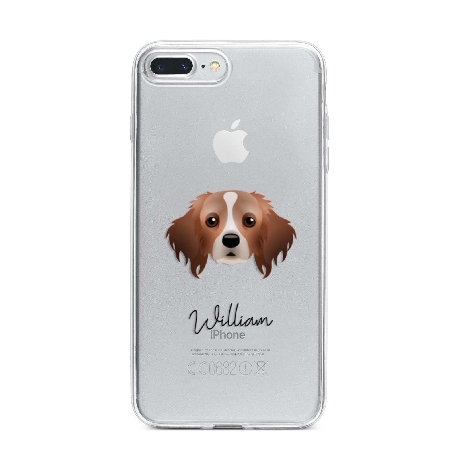 Cavapom Personalised iPhone 7 Plus Bumper Case on Silver iPhone