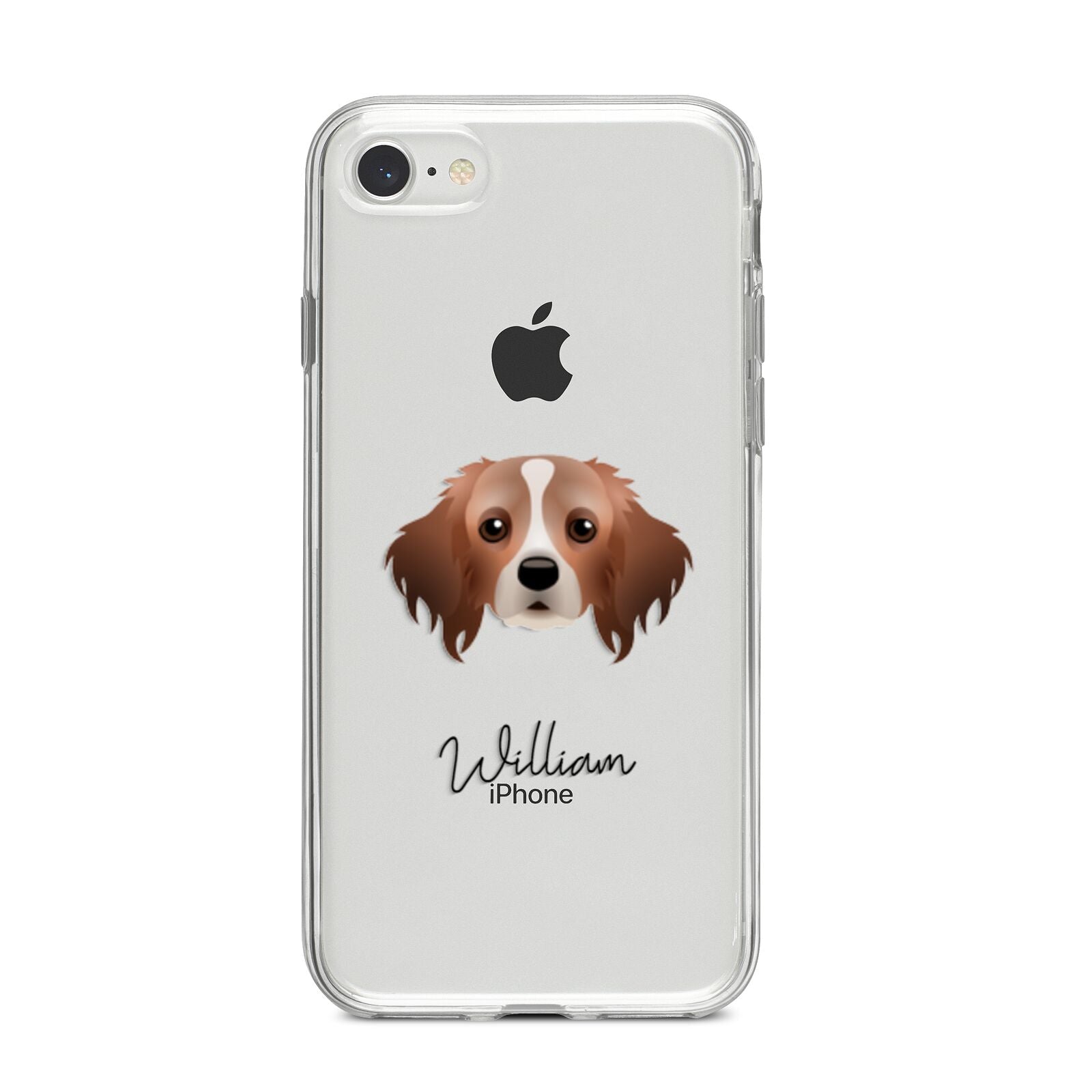 Cavapom Personalised iPhone 8 Bumper Case on Silver iPhone