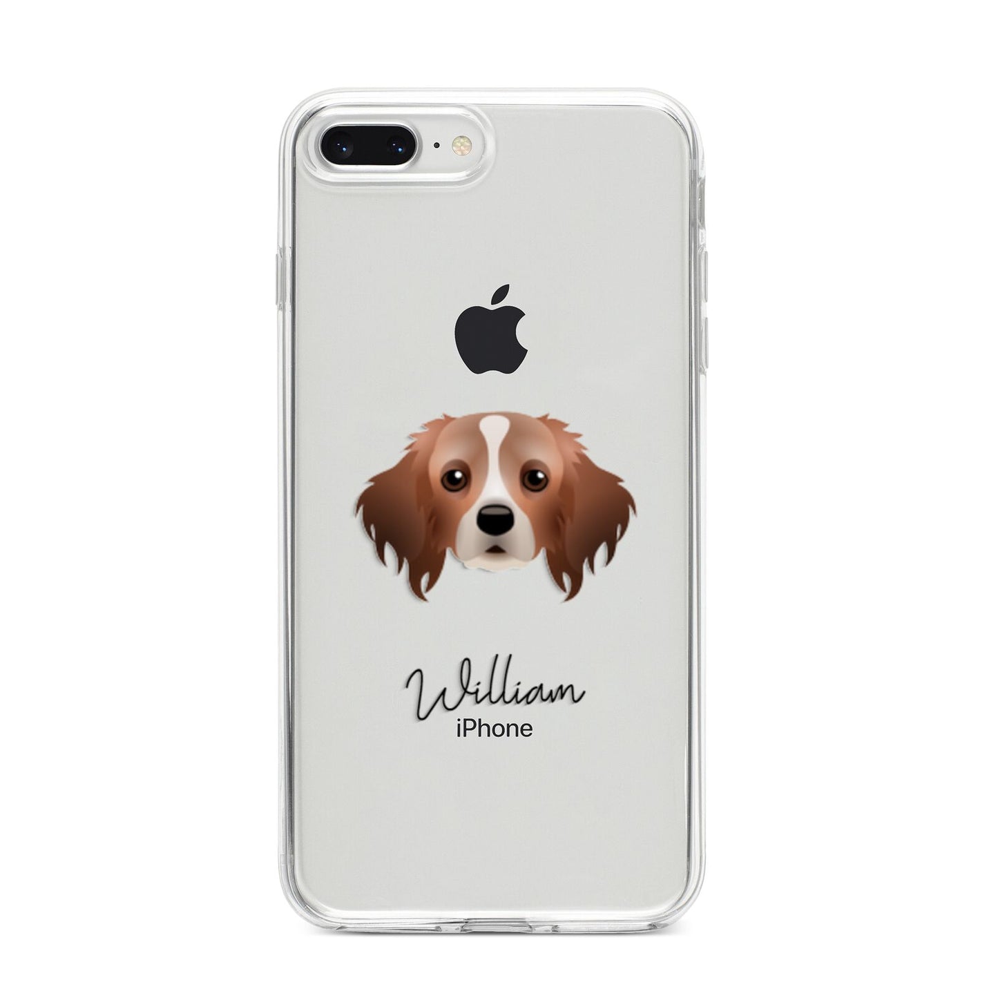 Cavapom Personalised iPhone 8 Plus Bumper Case on Silver iPhone