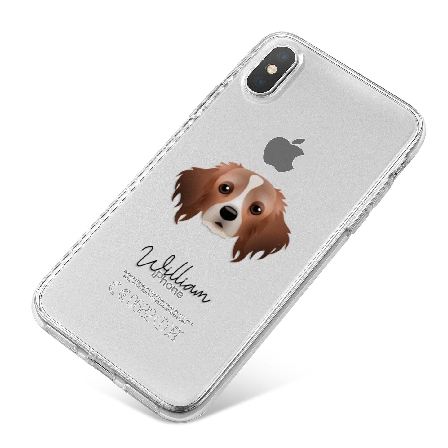 Cavapom Personalised iPhone X Bumper Case on Silver iPhone