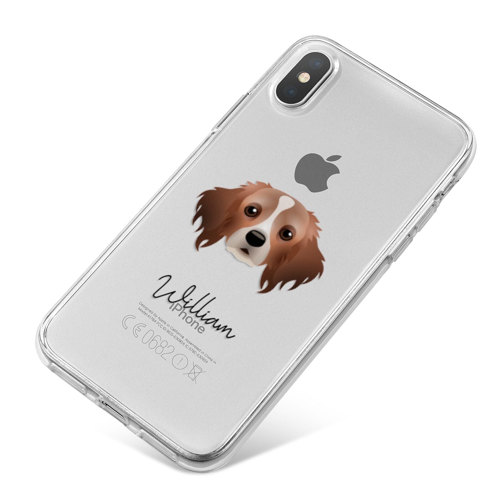 Cavapom Personalised iPhone X Bumper Case on Silver iPhone