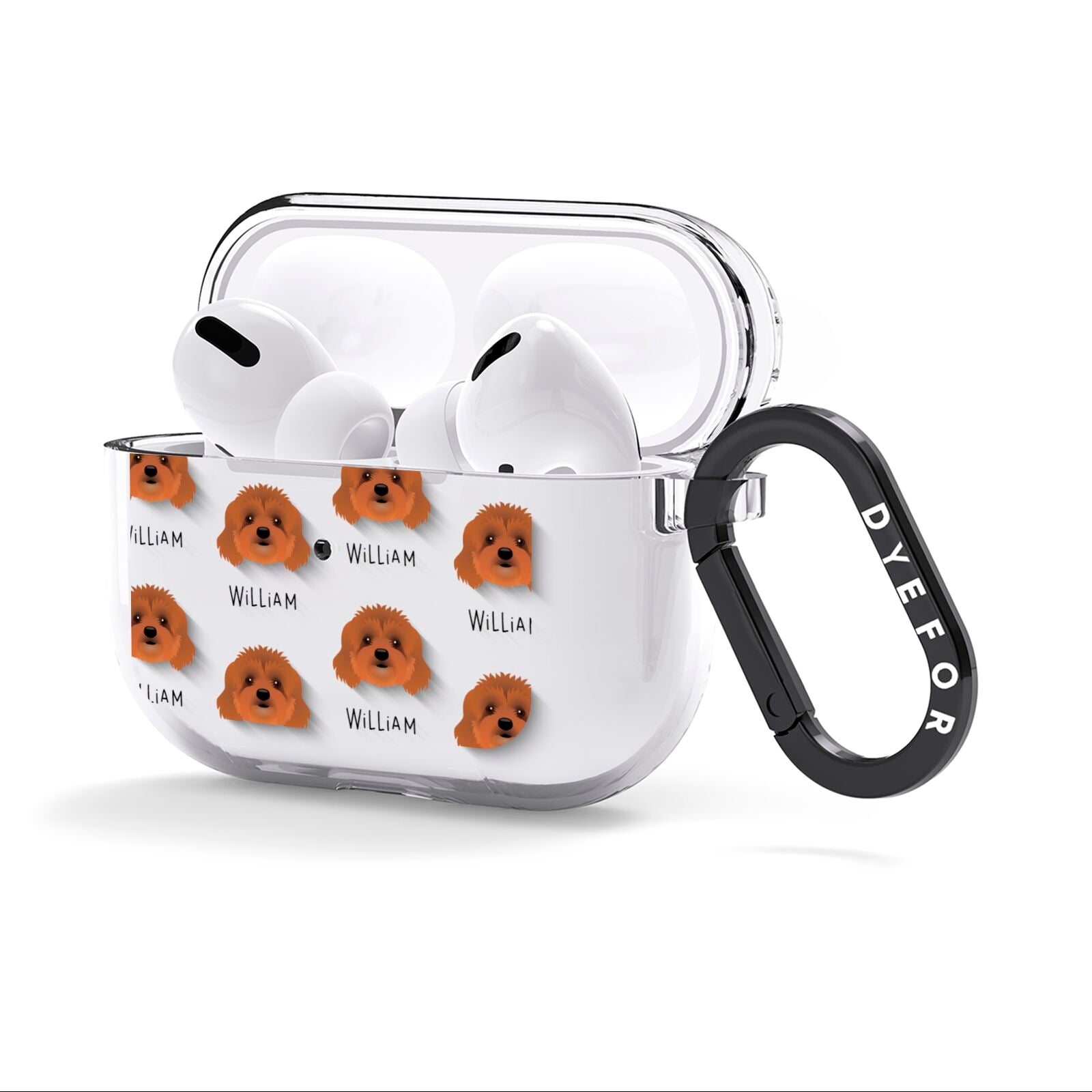 Cavapoo Icon with Name AirPods Clear Case 3rd Gen Side Image