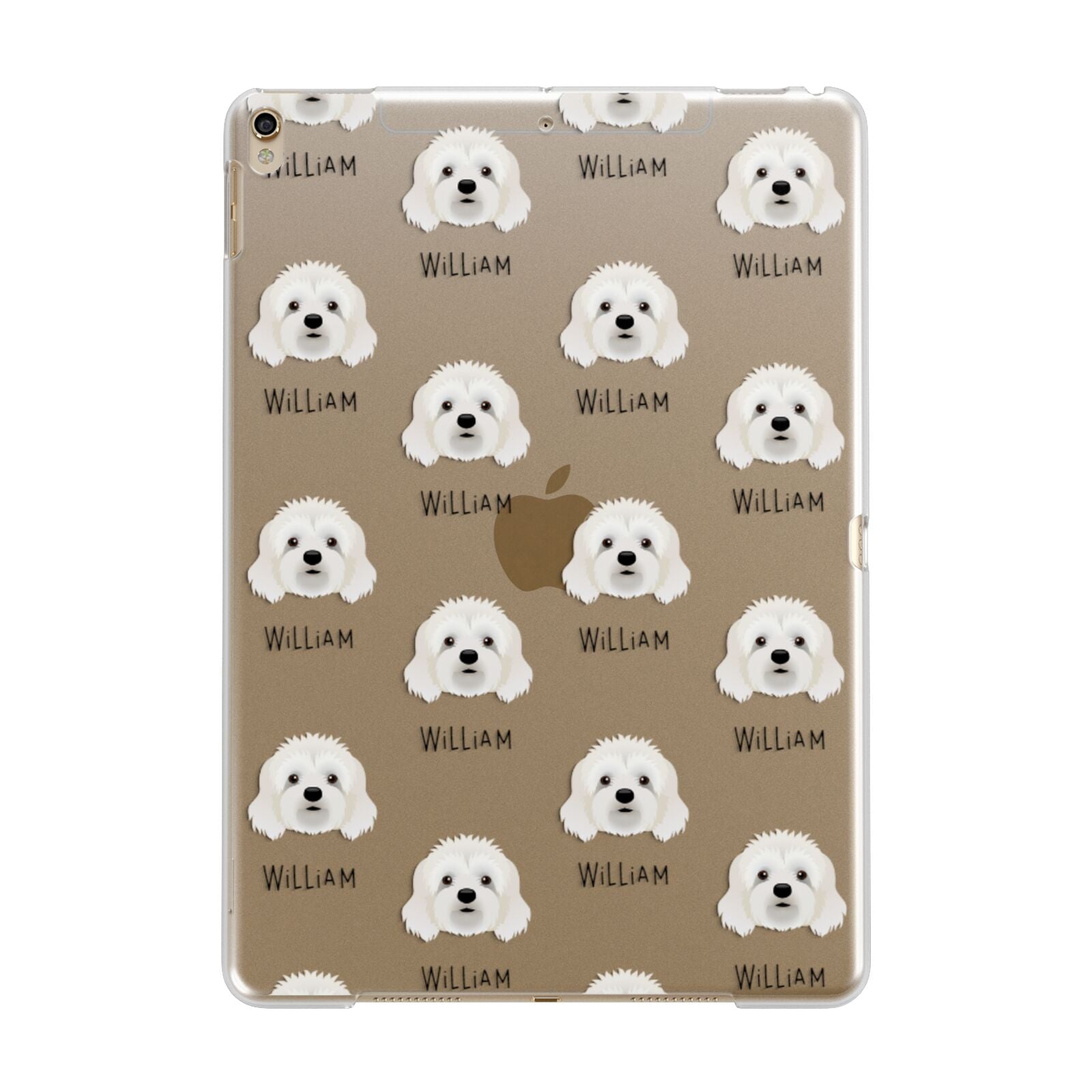 Cavapoo Icon with Name Apple iPad Gold Case