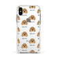Cavapoo Icon with Name Apple iPhone Xs Impact Case White Edge on Silver Phone