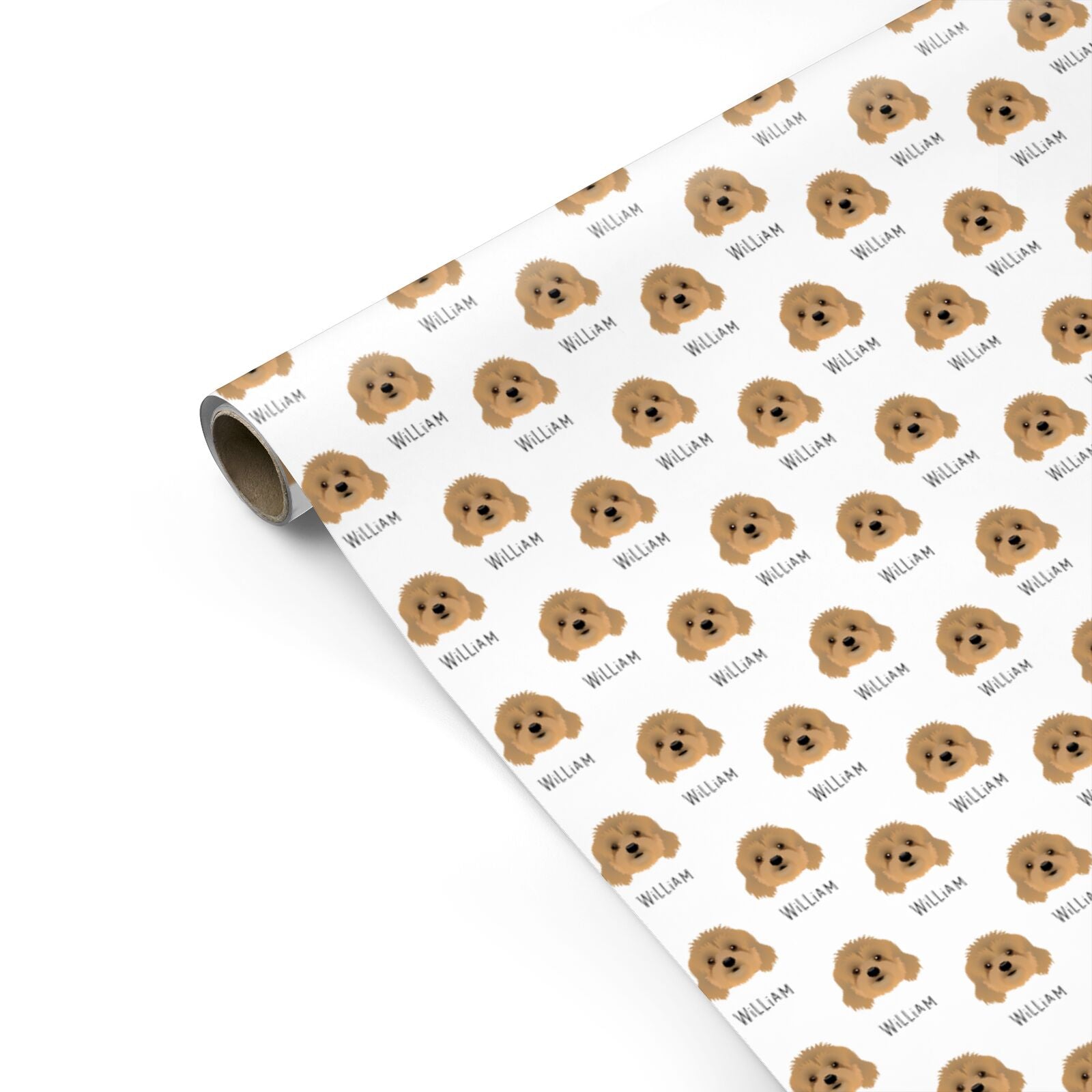 Cavapoo Icon with Name Personalised Gift Wrap