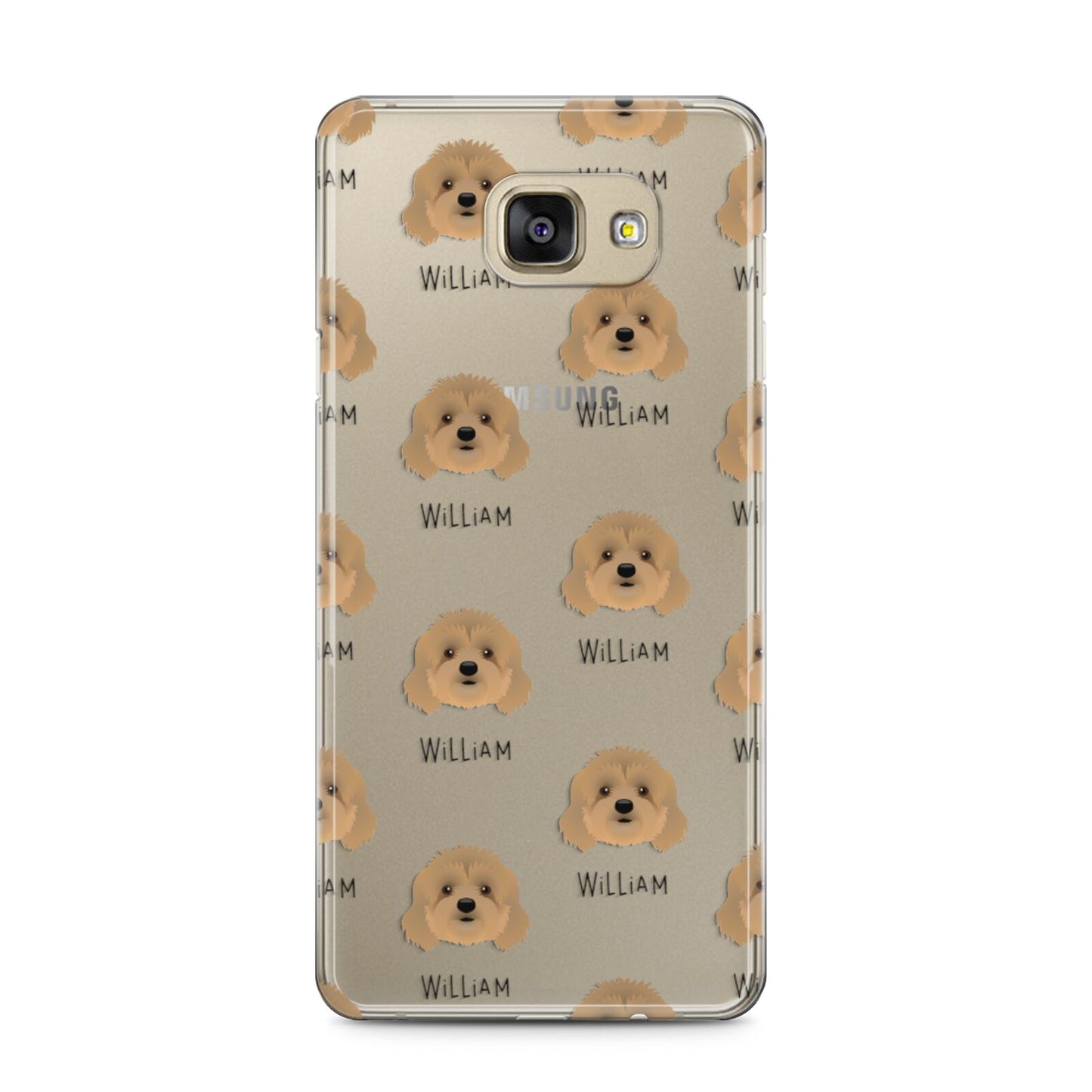 Cavapoo Icon with Name Samsung Galaxy A5 2016 Case on gold phone