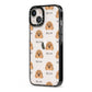 Cavapoo Icon with Name iPhone 13 Black Impact Case Side Angle on Silver phone