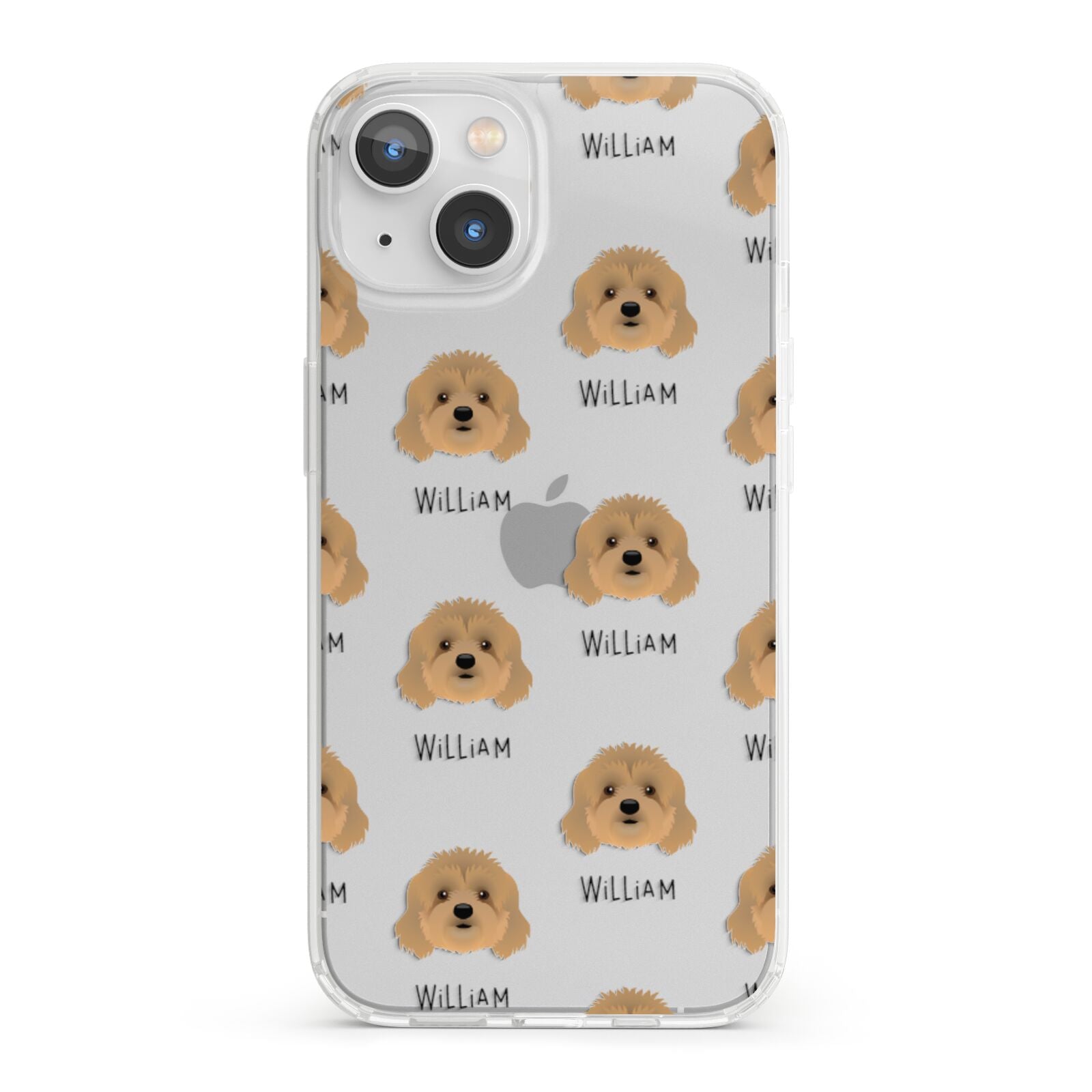 Cavapoo Icon with Name iPhone 13 Clear Bumper Case