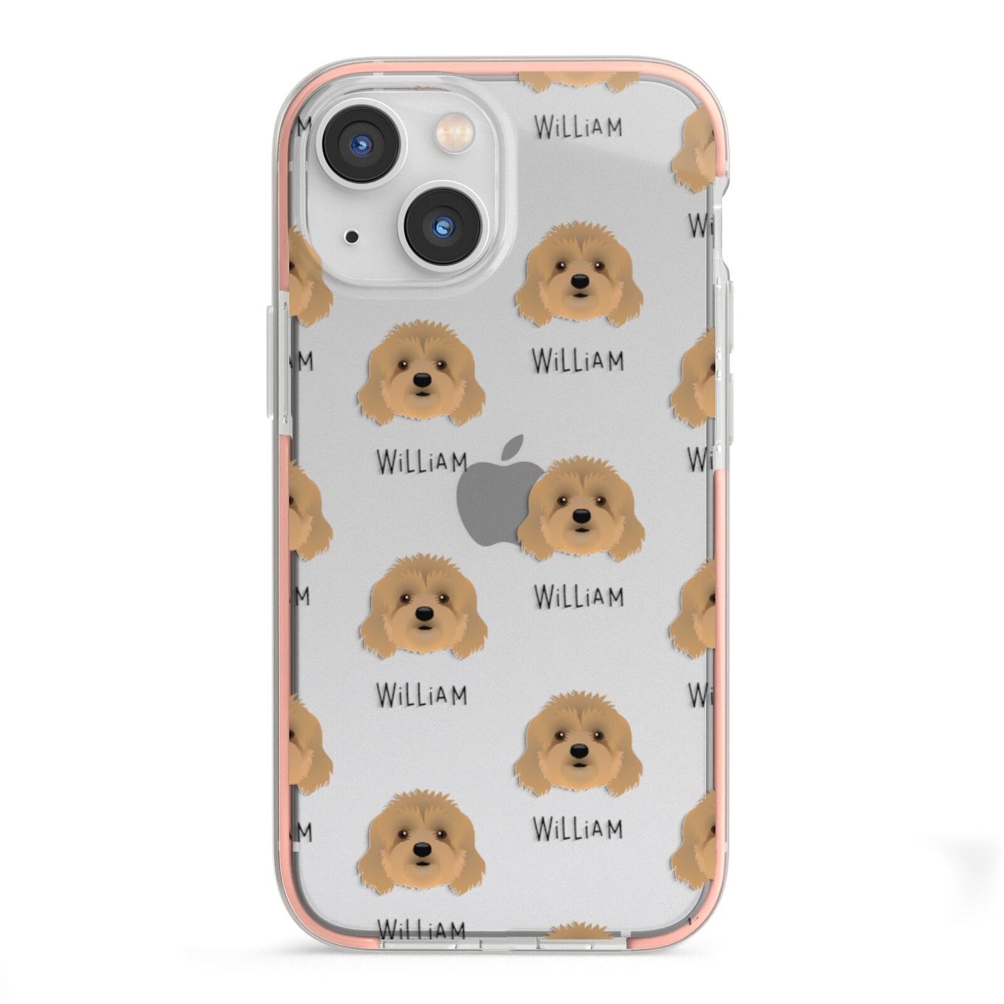 Cavapoo Icon with Name iPhone 13 Mini TPU Impact Case with Pink Edges