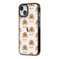 Cavapoo Icon with Name iPhone 14 Black Impact Case Side Angle on Silver phone
