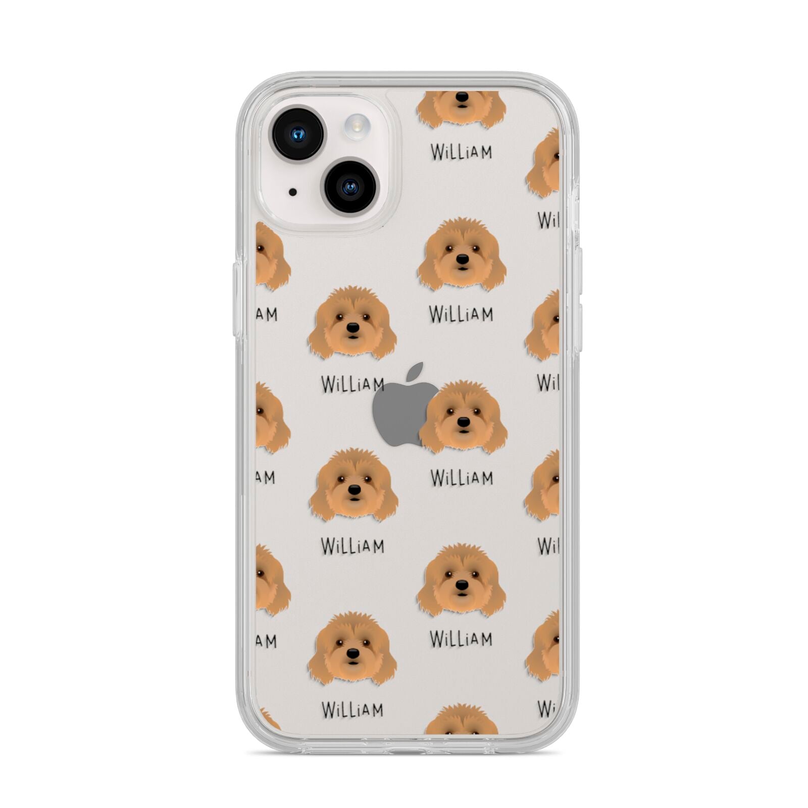 Cavapoo Icon with Name iPhone 14 Plus Clear Tough Case Starlight