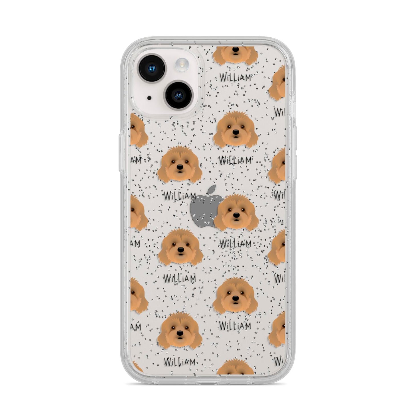 Cavapoo Icon with Name iPhone 14 Plus Glitter Tough Case Starlight