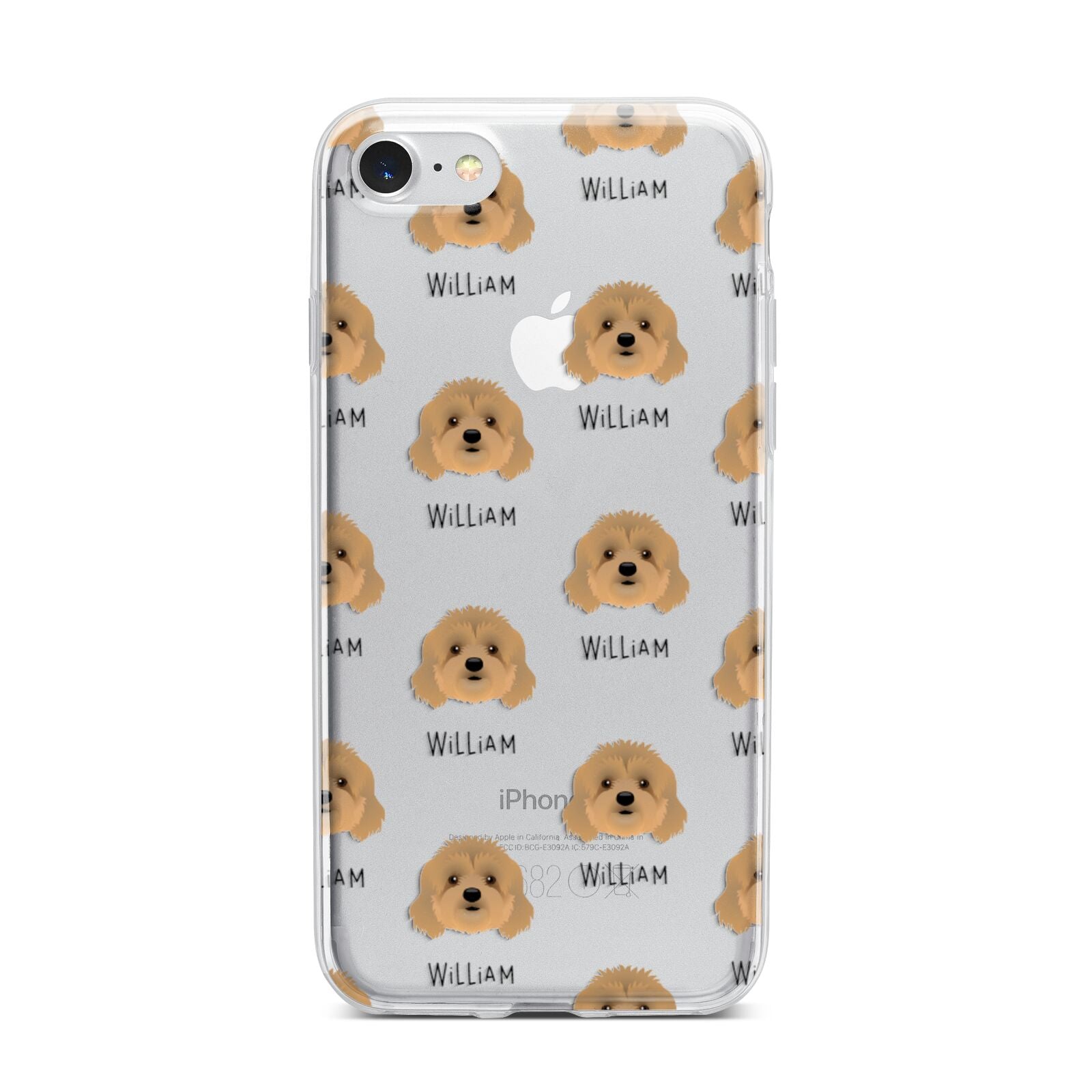 Cavapoo Icon with Name iPhone 7 Bumper Case on Silver iPhone
