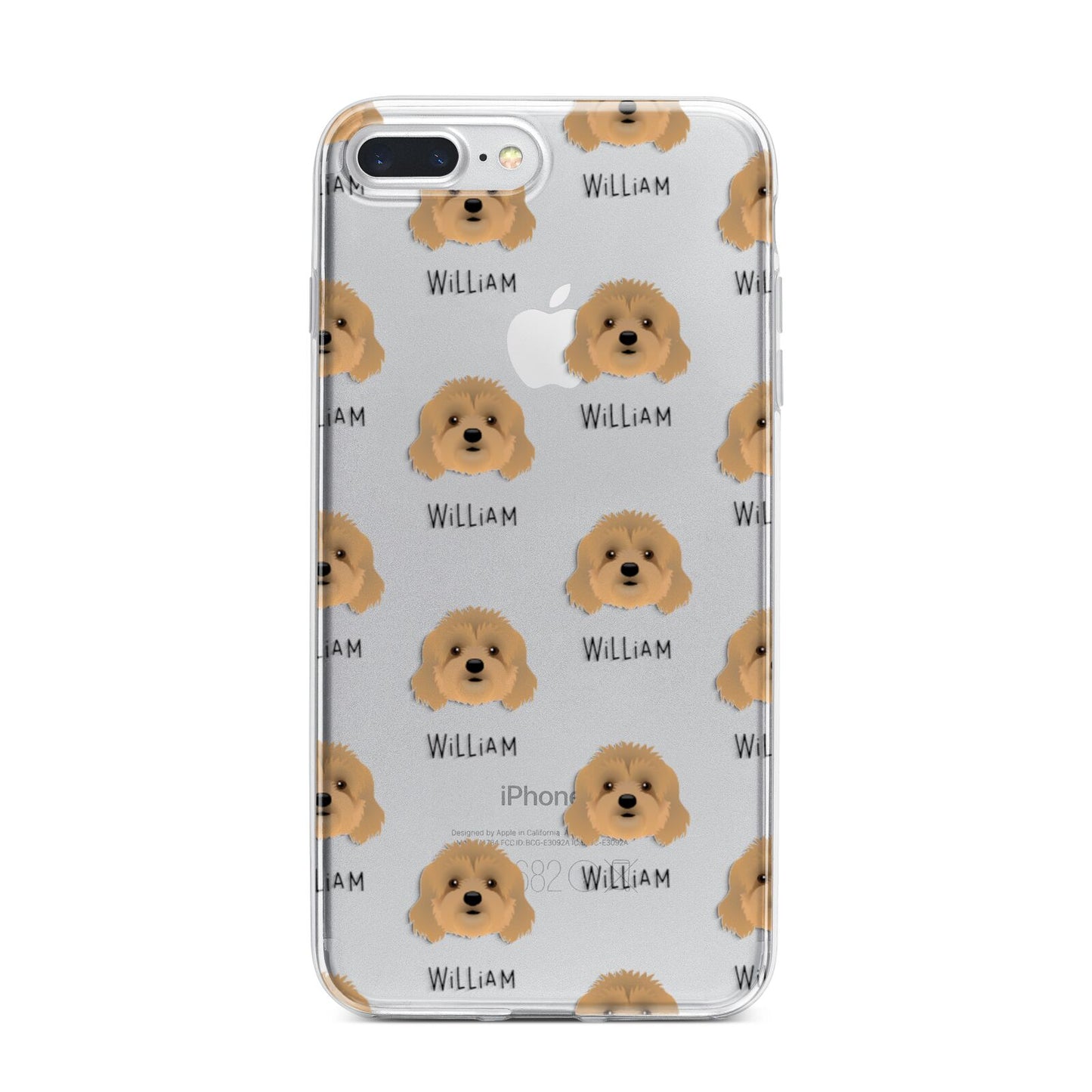 Cavapoo Icon with Name iPhone 7 Plus Bumper Case on Silver iPhone