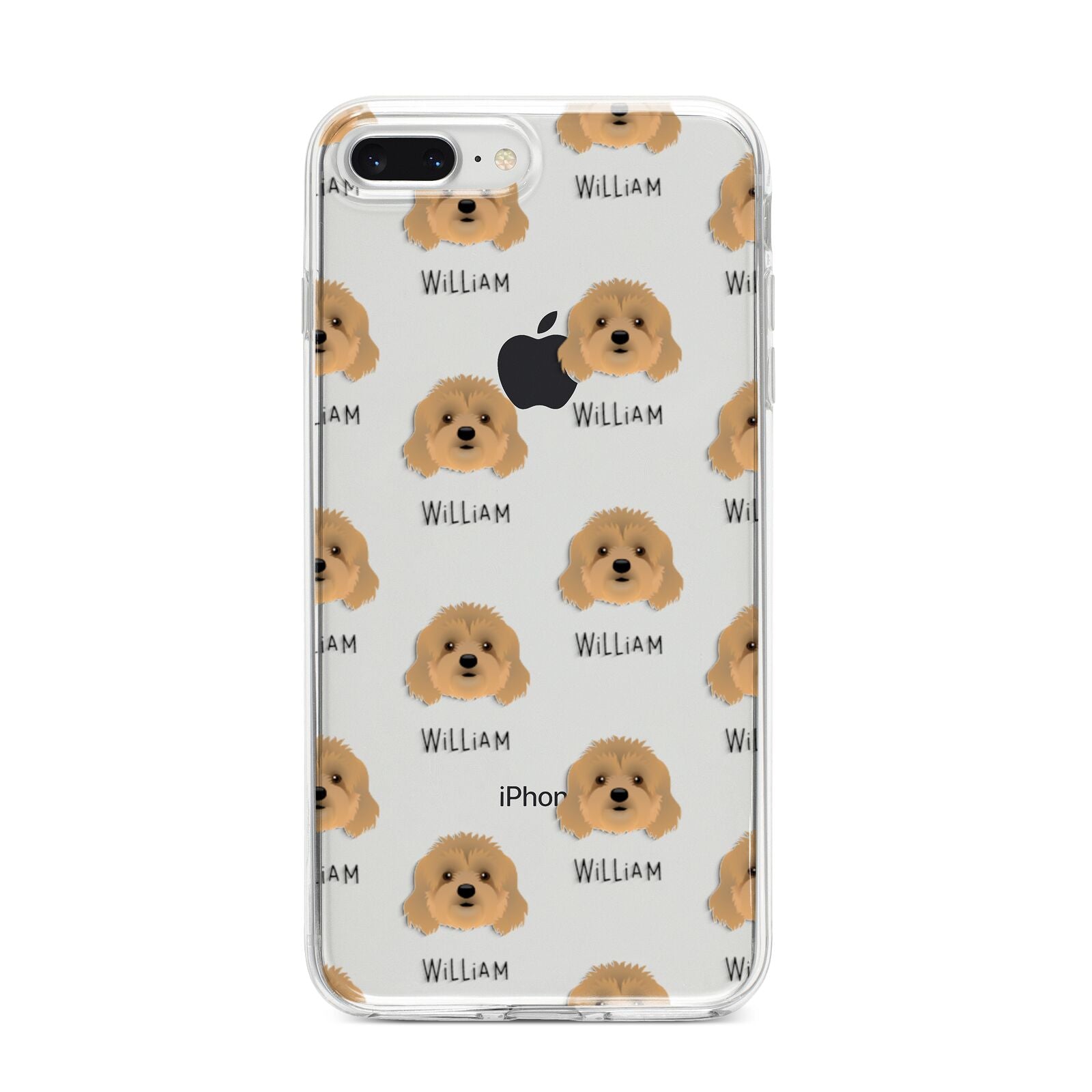 Cavapoo Icon with Name iPhone 8 Plus Bumper Case on Silver iPhone