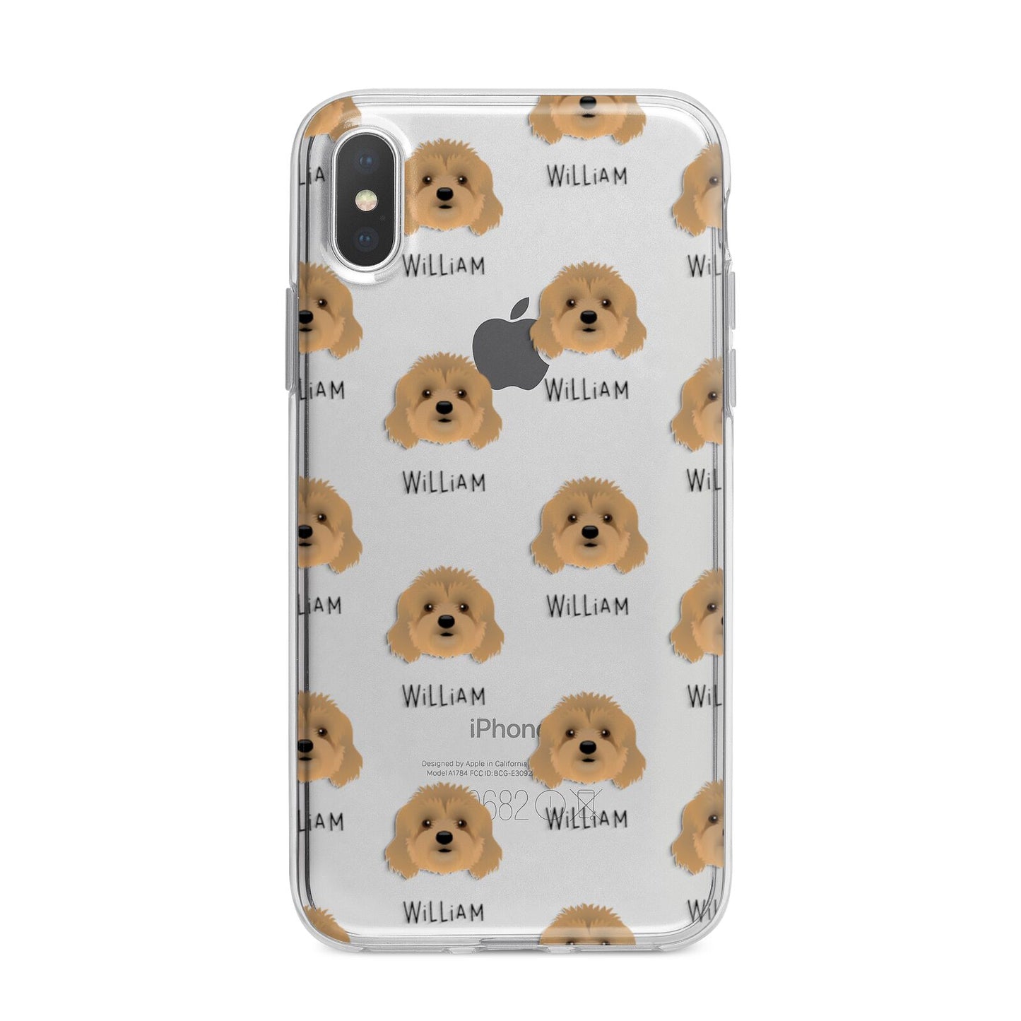 Cavapoo Icon with Name iPhone X Bumper Case on Silver iPhone Alternative Image 1