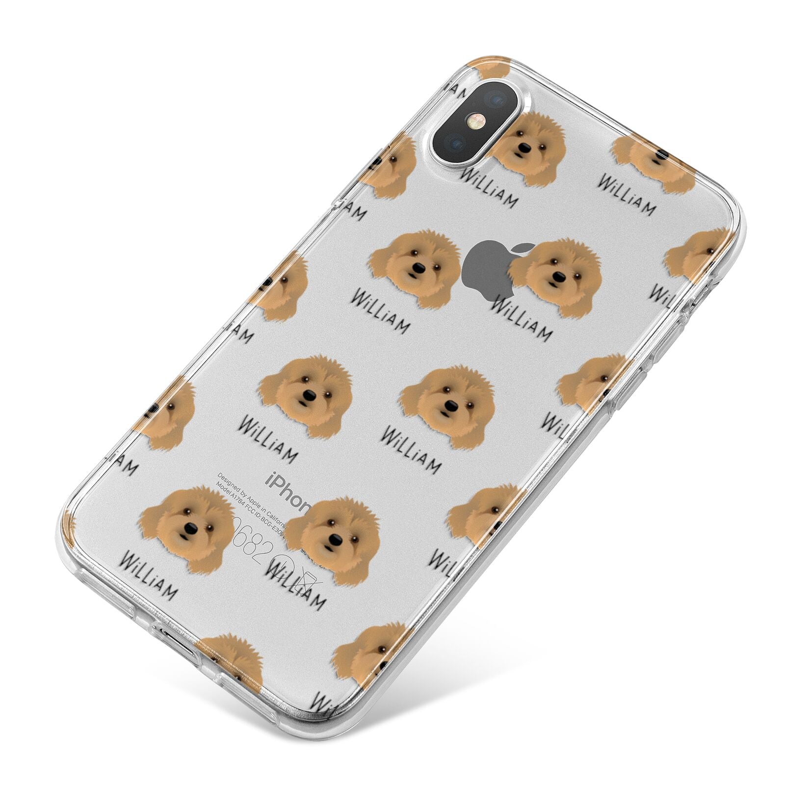 Cavapoo Icon with Name iPhone X Bumper Case on Silver iPhone