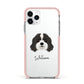 Cavapoo Personalised Apple iPhone 11 Pro in Silver with Pink Impact Case