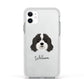 Cavapoo Personalised Apple iPhone 11 in White with White Impact Case