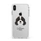 Cavapoo Personalised Apple iPhone Xs Max Impact Case White Edge on Silver Phone